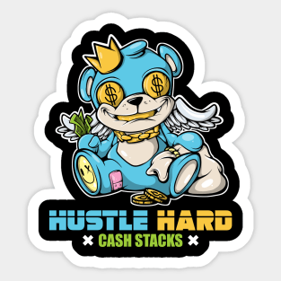 Hip Hop Teddy Bear Gang Hipster Hustle Streetwear King Money Stacks Sticker